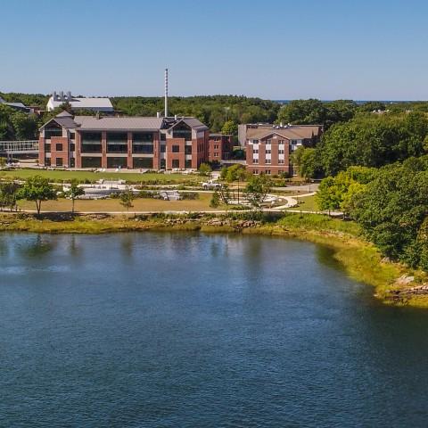 Aerial image of UNE's Biddeford Campus